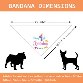 It's My 1st Birthday Dog Bandanas Puppy 1st Birthday Party Accessories One Year Old Birthday Gifts Dog Triangle Scarf Happy 1st Birthday Party Decorations for Dog