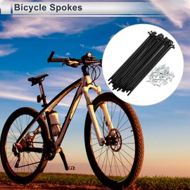 RATCHROLL 1 Set Universal Bicycle Spokes 12G 131mm Length Bike Wheel Spokes Nipple Black Carbon Steel