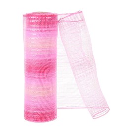 PATIKIL 1pcs Deco-Mesh, 10 Inch x 10 Yard Deco-Mesh Ribbon Roll Foil Metallic for Christmas Tree Wreaths Decoration,Pink White