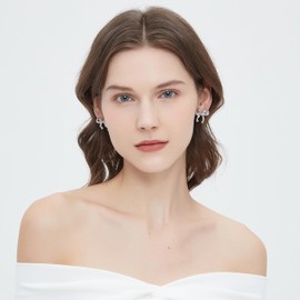 Bijiafu Gold Silver Bow Earrings For Women Ribbon Stud Statement Jewelry