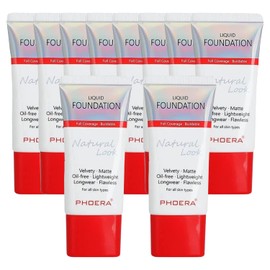 Glamza Phoera Foundation Make-up-Set mit vollständiger Deckkraft – 24h Ölkontrolle – gleiche Foundation, smartere Verpackung – inkl. 10x30 ml Foundation & Silikon-Blender (103 Warm Peach)