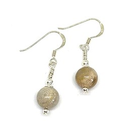 Coral Earrings | Simple Drop earrings | Fossilised Coral stones dangly earrings | 35th wedding anniversary