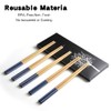 AOOSY 5-Pair Reusable Chopsticks,Natural Bamboo Chopsticks Classic Japanese Chop Sticks