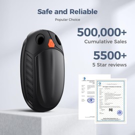 AI Hand Warmers Rechargeable 2 Pack, AI Temperature Control Pocket Size Electric Handwarmers, Quick Charge Portable Hand Warmer Great Gift for Christmas Outdoors, Hunting, Golf, Camping