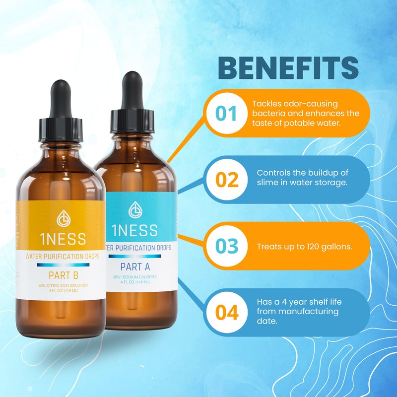 1ness Chlorine Dioxide Kit | 2 Part Liquid Classic 1:1