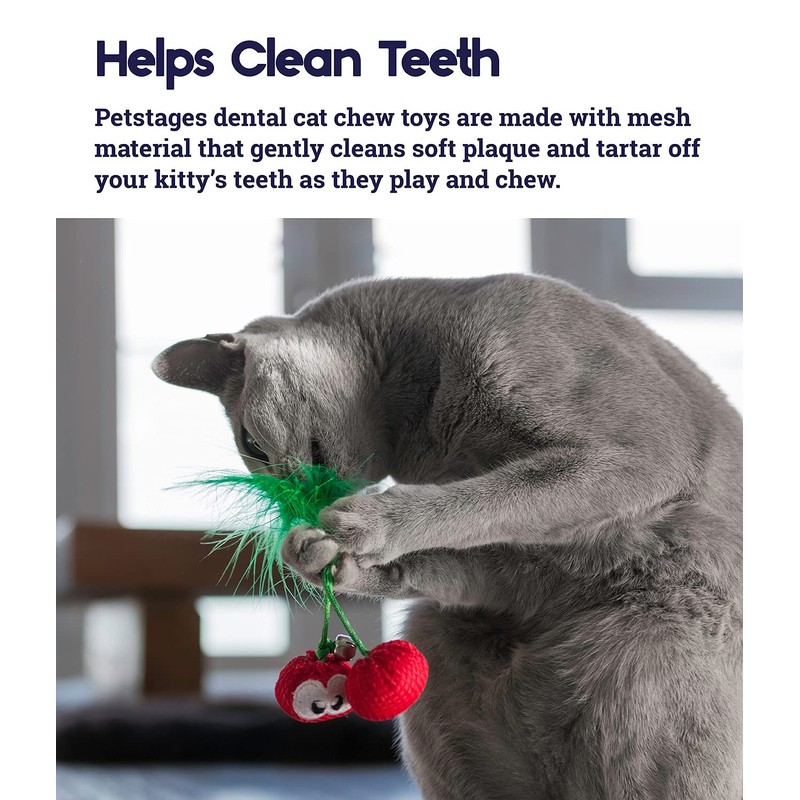 Petstages Dental Cherries Catnip Cat Chew Toy