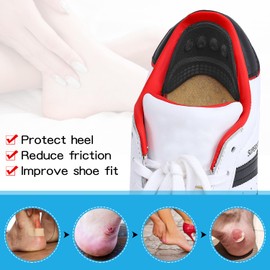 Adhesive Back of Heel Cushion Pads, Heel Grips Inserts for Women Men, Prevent Heel Slip and Blister Shoe Guards, 2PCS-Black+2PCS-Black+2PCS-Black