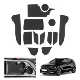 GAFAT Compatible with Kia NIRO SG2 Hybrid e-NIRO EV 2022-2025 Non-Slip Mats, NIRO II from 06.2022- Rubber Mats Non-Slip, Centre Console Cup Holder Door Seam Mats, NIRO SG2 Accessories (Black)