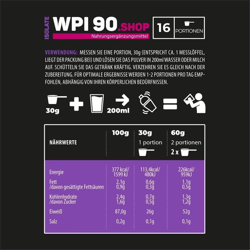 &ORFINA Whey Isolate Protein Powder 500 g Whey 90% Protein