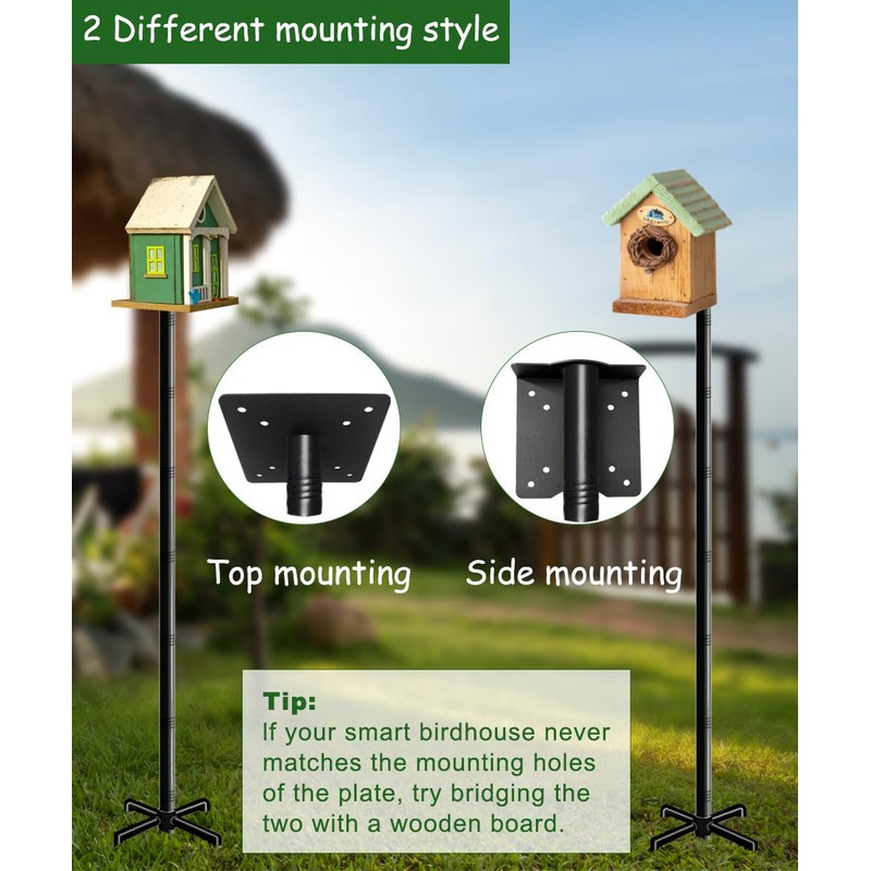 Mokeyder 90 Inch Bird House Pole Mount Kit, Adjustable Heavy