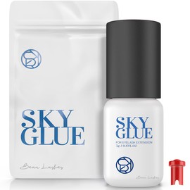 Sky Glue D for Eyelash Extensions | Super Strong Lash Extension Glue | Professional Black Adhesive for Long Lasting Semi Permanent Individual Lash Extensions | Fast Drying / 6+ Week Retention 5ml
