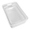 BUGUUYO 3Pcs Stackable Household Storage Baskets White and Snack Organizer