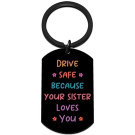 Sugchairo Father's Day Gifts for Brother Adult Drive Safe Keychain Brothers Gift from Sister Birthday Gifts for Brothers Christmas Valentines