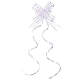 M METERXITY 40 Pack Chiffon Pull Bows - Presents Wrap String Bow, (2.4" White)