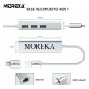 Adaptador USB Ethernet Moreka 4 en 1 RJ45 a USB