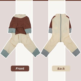 Hjumarayan Dog Sun Protection Clothing, Cooling Coat for Summer, Onesies for Large Dogs, Stretchy Pjs with Back Zip, Full Coverage Recovery Suit, Quick-Drying Jammies Dirt-Proof Jumpsuit (Beige 2XL)