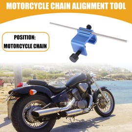 Partuto 1 Pc Universal Motorcycle Chain Alignment Tool - Aluminum Alloy Blue