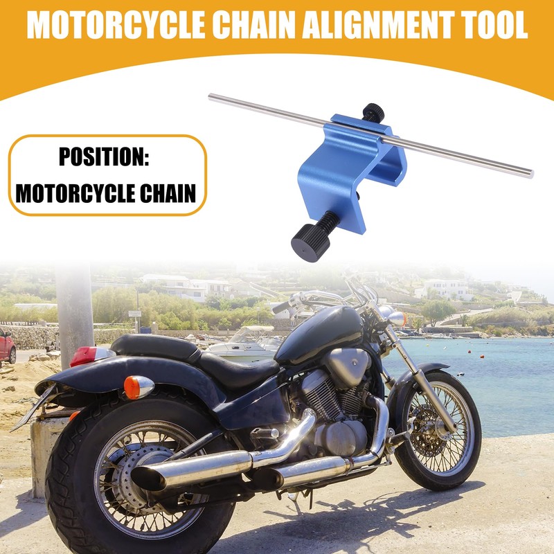 Partuto 1 Pc Universal Motorcycle Chain Alignment Tool - Aluminum
