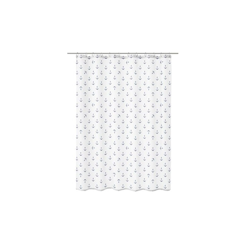 Kleine Wolke Anchor Shower Curtain, Polyester, Dark Blue, 200 x