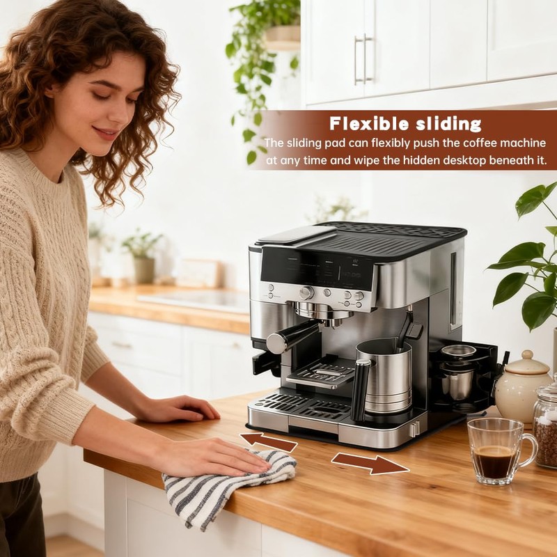 Sliding Mat for Ninja Espresso Coffee Machine ES601/ES701, Heat-Resistant, Waterproof,