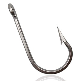 Tuna Fishing Hooks Forged Stainless Steel Big Game Shark Tuna Fishing Hooks Saltwater Freshwater Fishing (10/0-10pcs)