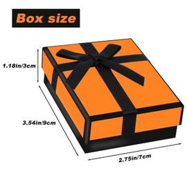 Small Gift Box and Gift Bag, 9x7x3cm Orange Jewellery Gift Box and Paper Gift Bag Bracelet Earring Ring Necklace Gift Box with Lid for Gifts Presents