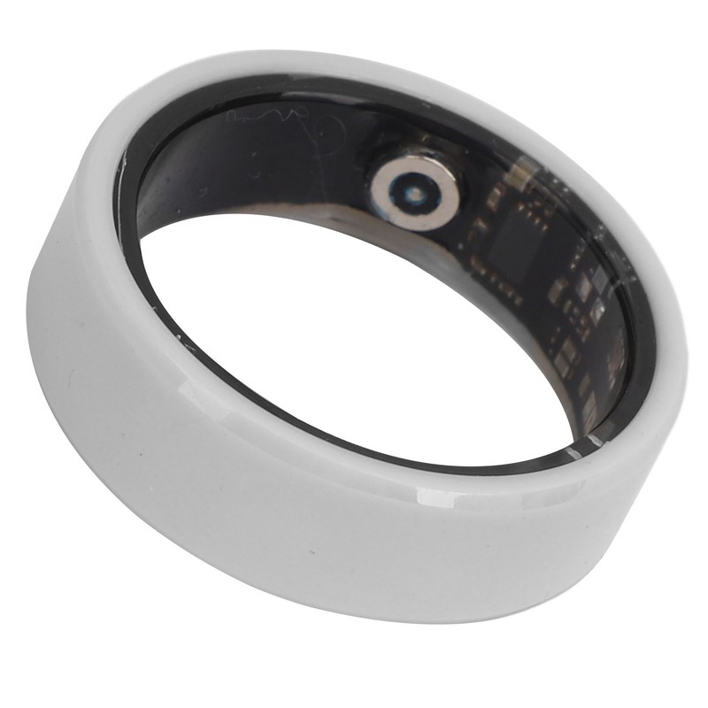 Smart Ring White BT IP68 Waterproof Rechargeable Pedometer Sleep Tracking