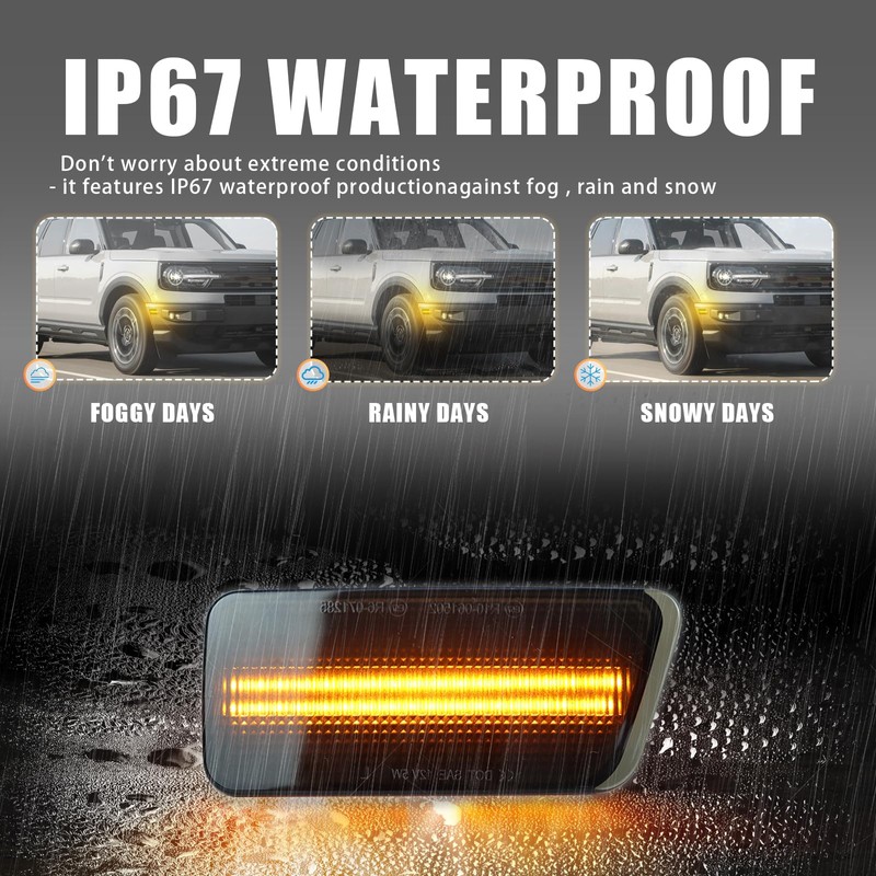 ZDEERAOTO LED Front&Rear Fender LED Side Marker Lights Kit for