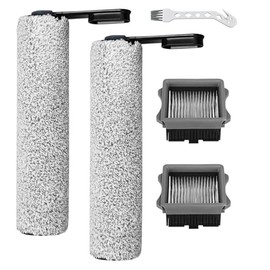 Resszo Accessory Set for Tineco Floor One S5/S5 Pro Wet/Dry Replacement Parts, Brush Roll and Filter Replacement Parts, 2 Brush Rollers + 2 Filters + 1 Cleaning Brush, for Tineco Floor One S5/S5 Pro