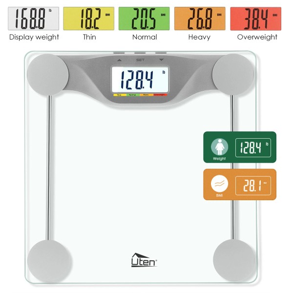UTEN Digital Bathroom Weight Scale Precision Body Fat Scale w/LCD