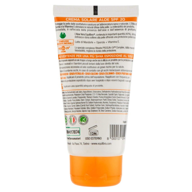 Aloe Sun Cream SPF20 Protection Medium Travel Size 75 ml