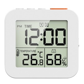 ＫＬＫＣＭＳ Digital Timer Shower Clock with Alarm, Bathroom Kitchen Wall Clock, White