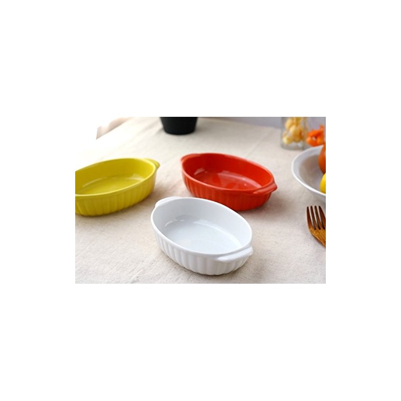 Oval Simple Au Gratin Plate, White