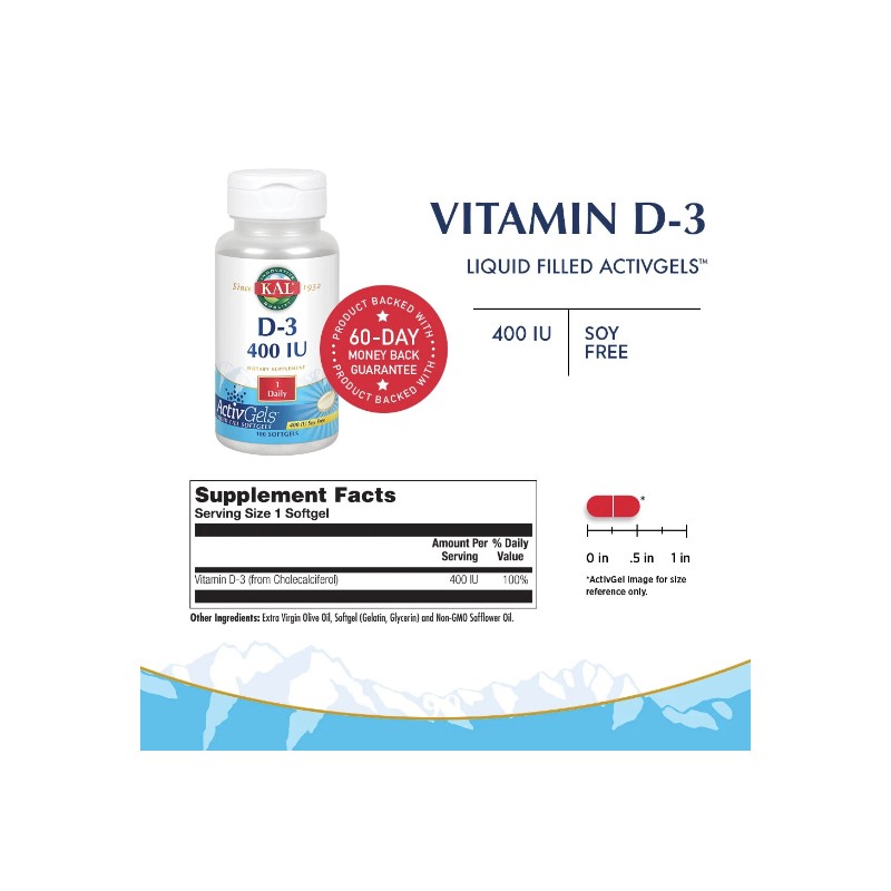 KAL D-3 400IU ActivGels 400iu 100ct