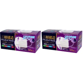 iiもの本舗 (Iimono Honpo) Triple Layer Pleated Mask, Mouth Space Dome Type, Individually Wrapped, Adult Use, 30 Pieces