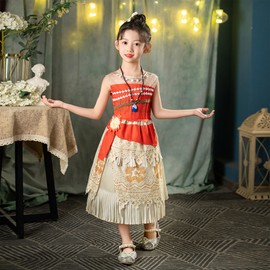 ChicFlow Moana Costume, Ocean Legend, Cosplay, Children's Suit, Moana Costume, Children, Performance, Costume, Party, Halloween, Christmas, Stage Performance, 3-Piece Set