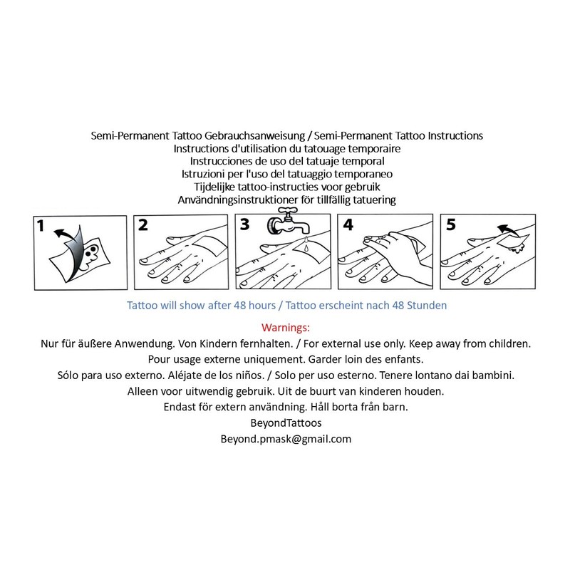 4 Sheets Temporary Lion Tattoos Animal Tattoos Fake Tattoos K4