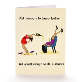 VIVIKEN Funny Birthday Card for Women Sister, Happy Birthday Card Gifts for Bestie Best Friend Female, Humor Friendship Birthday Greeting Card for Girl Friends