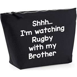 Hippowarehouse I'm watching Rugby with my Brother printed make up cosmetic wash bag 18x19x9cm