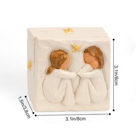 VToALARD Friendship Keepsake Box Best Friend Birthday Gifts for Women Friendship Gifts for Women Friendships Jewelry Keepsake Boxes Sculpted Hand-Painted Keepsake Box for Friends Woman