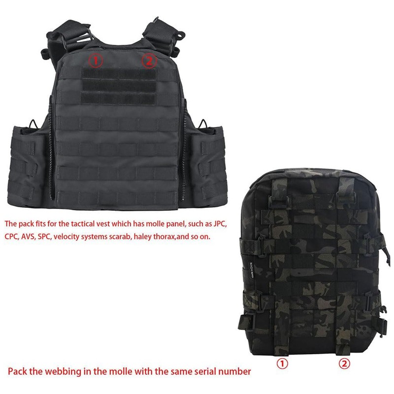 Tactical Mini Molle Hydration Pack,Molle Hydration Carrier with IFAK Pouch&US