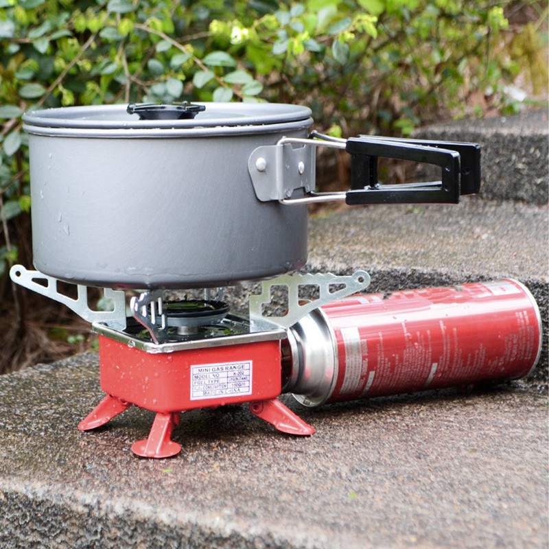 Mini Square Camping Stove Compact Folding Wind Proof Outdoor Backpacking
