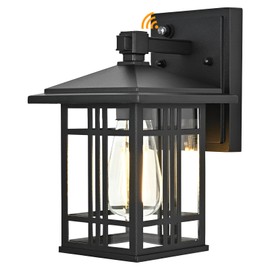 odorpower Dawn to Dusk Outdoor Light Fixture, Outdoor Wall Lights Exterior Porch Light, Exterior Lights for Garage, Patio Wall Light Fixture, Shed Decor, Outside Decorative Lights 0134-WD-P