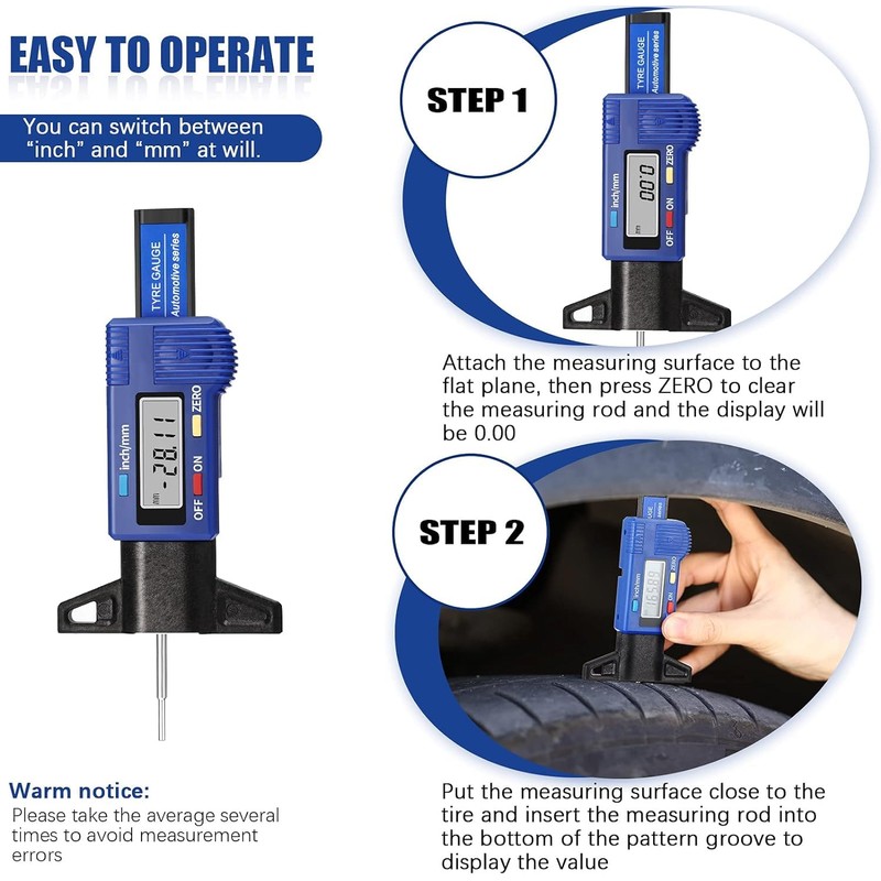 FANGXIN Car Tire Tread Depth Gauge Brake Pad Measuring Tool