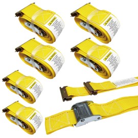 6 Pack E-Track Cam Buckle Straps 2" x 16' x 2,500 lbs Strength for Cargo Tie Down in Enclosed Trailer & Van by KODIAK STRAPS