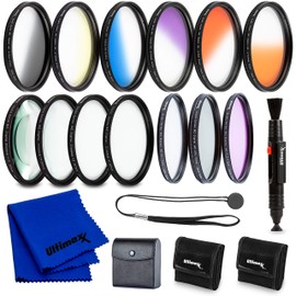 Ultimaxx 46MM Complete Lens Filter Accessory Kit: 6 Gradual Color Filters + UV CPL FLD + Macro Close Up Set (+1 +2 +4 +10)