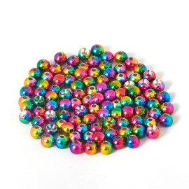 ANGLER DREAM Fly Tying Beads 100 PC/LOT Tungsten Beads Nymph Head Ball Fly Tying Materials 8 Sizes 5 Colors (Rainbow, 4.0mm,100pcs)