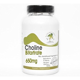 Choline Bitartrate 650mg ~ 200 Capsules - No Additives ~ Naturetition Supplements