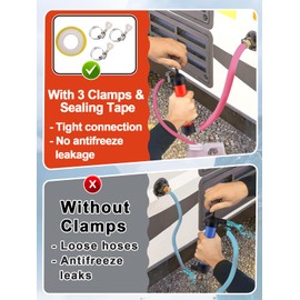 Hand Fuel Transfer Pump with Leakproof Clamps - Versatile Manual Siphon for Gasoline, Oil, Diesel, Antifreeze, Emergency Use for Car/Lawn Mower/Motorcycle/RV, Includes 3/4" NPT Brass Connector