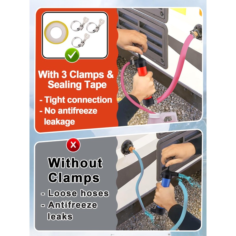 Hand Fuel Transfer Pump with Leakproof Clamps - Versatile Manual